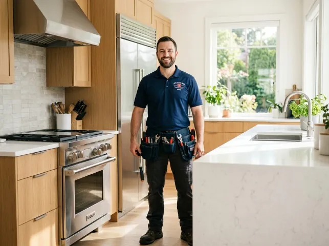 Appliance Repair Hero technician in a Bennett, NC kitchen after an appliance repair